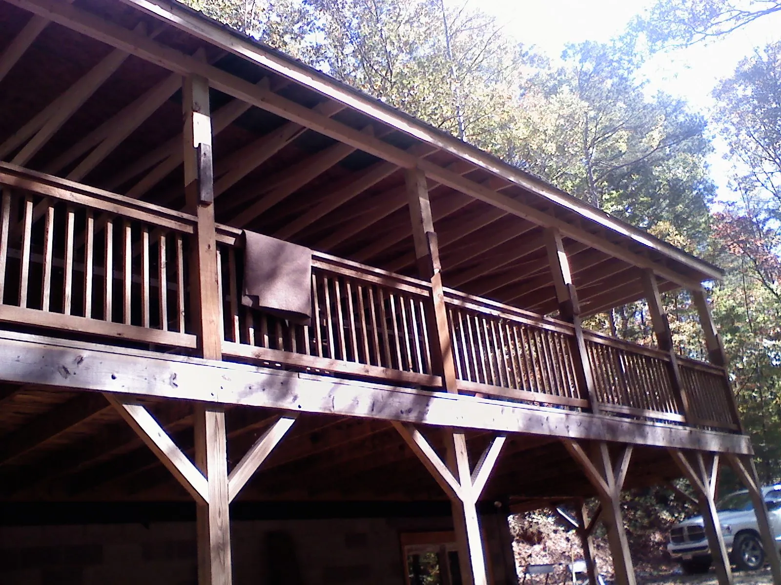 Timber framing under a new elevated porch and deck — Roof Leak Repair in Summit by Roofing Brothers